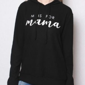 Mama Black Hoodie Size M NWT